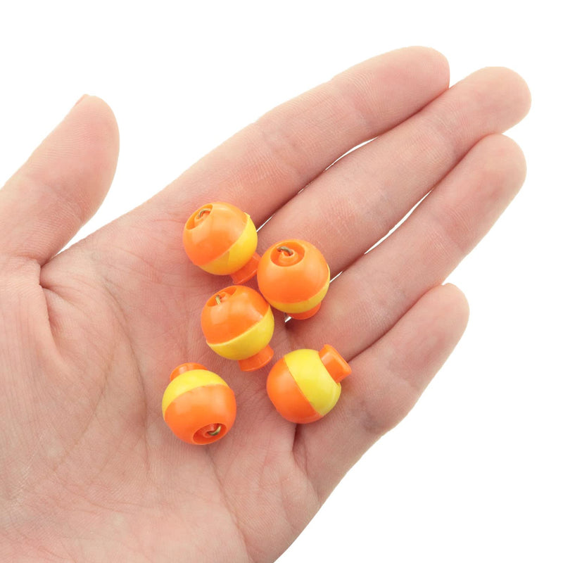 CSNSD Fishing Bobber 10PCS 1/2Inch Yellow and Orange ABS Fishing Push Button Snap-on Round Float Bobber - BeesActive Australia