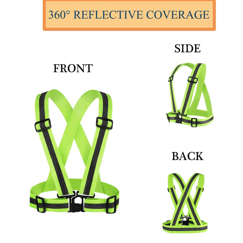 HYCOPROT Reflective Vest 1 Pack Safety Gear with High Visibility Adjustable Straps for Running, Jogging, Cycling, Hiking, Walking, Multicolor Optional (Black(1 pcs)) Black(1 pcs) - BeesActive Australia