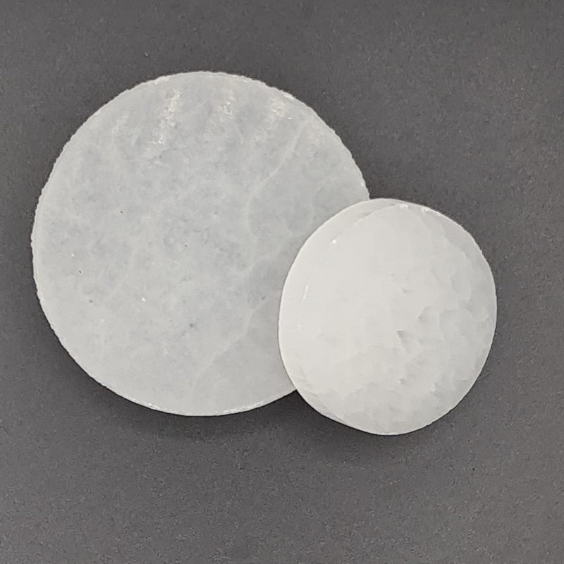 Selenite Charging Round Disc Crystal Charging Plate Selenite Slice Charging Plate Charge Crystals (10 cm) 10 cm - BeesActive Australia