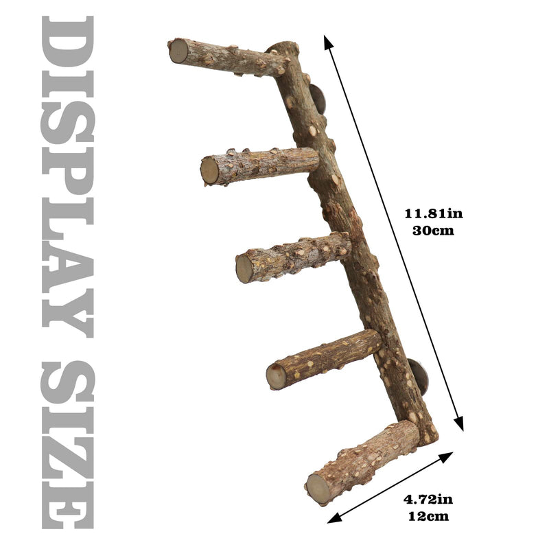 2 Pack Bird Ladder, Bird Perch Stand, Natural Prickly Ash Wood Bird Parrot Cage Accessories, Bird Standing Climbing Chewing Toys for Parakeet Cockatiel Rats Hamsters - BeesActive Australia