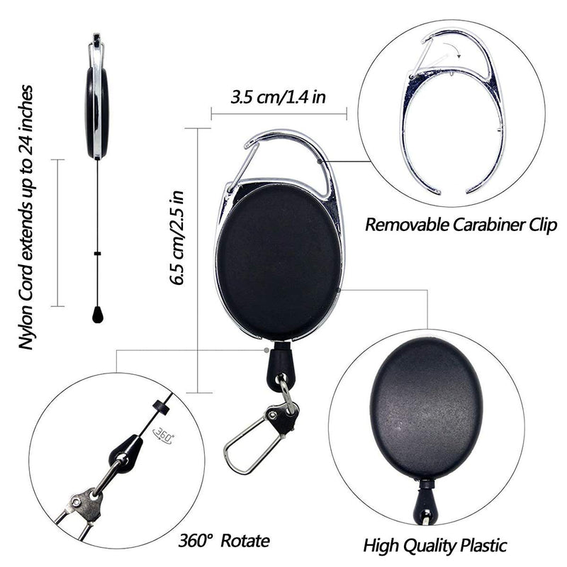 HiBD Fishing Quick Knot Tying Tool Stainless Steel 4 in 1 Tool Including Quick Knot Knotter Fly Line Clippers Hook Sharpener Hook Eye Needle with Zinger Retractor 2sets(Silver body red grips + Black body red grips) - BeesActive Australia