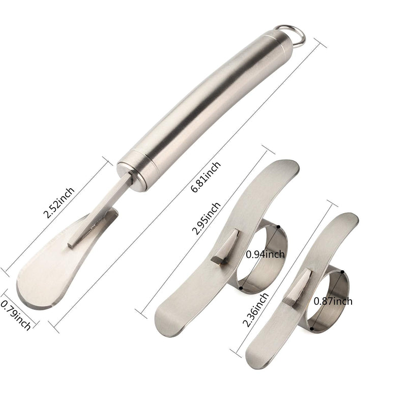 Orange Peelers Set of 5 Stainless Steel with Slicer Cutter Peeler Comfortable to Peel Orange Potato Carrot Cucumber Cooking Tool Sliver - BeesActive Australia