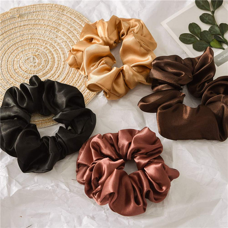 nuoshen 12 Pieces Scrunchies, Elastic Satin Scrunchy Silk Scrunchies for Women Girls Hair Accessories 12 Count (Pack of 1) - BeesActive Australia