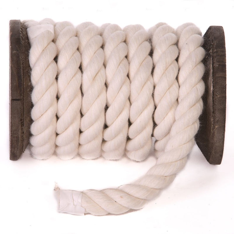 Ravenox Natural Twisted Cotton Rope | (Natural White)(3/8 Inch x 10 Feet) | Made in The USA | Strong Triple-Strand Rope for Sports, Décor, Pet Toys, Crafts, Macramé & Indoor Outdoor Use N. White 3/8 Inch x 10 Feet - BeesActive Australia