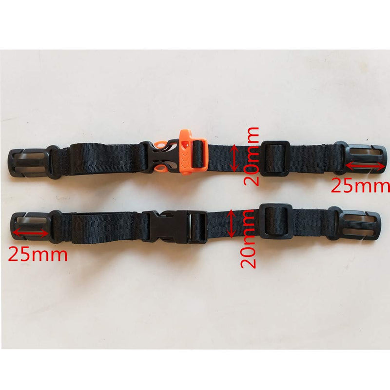 Amlrt 2 Pack Backpack Chest Strap- Nylon -Suitable for Webbing on The Backpack up to1in.( Black) - BeesActive Australia