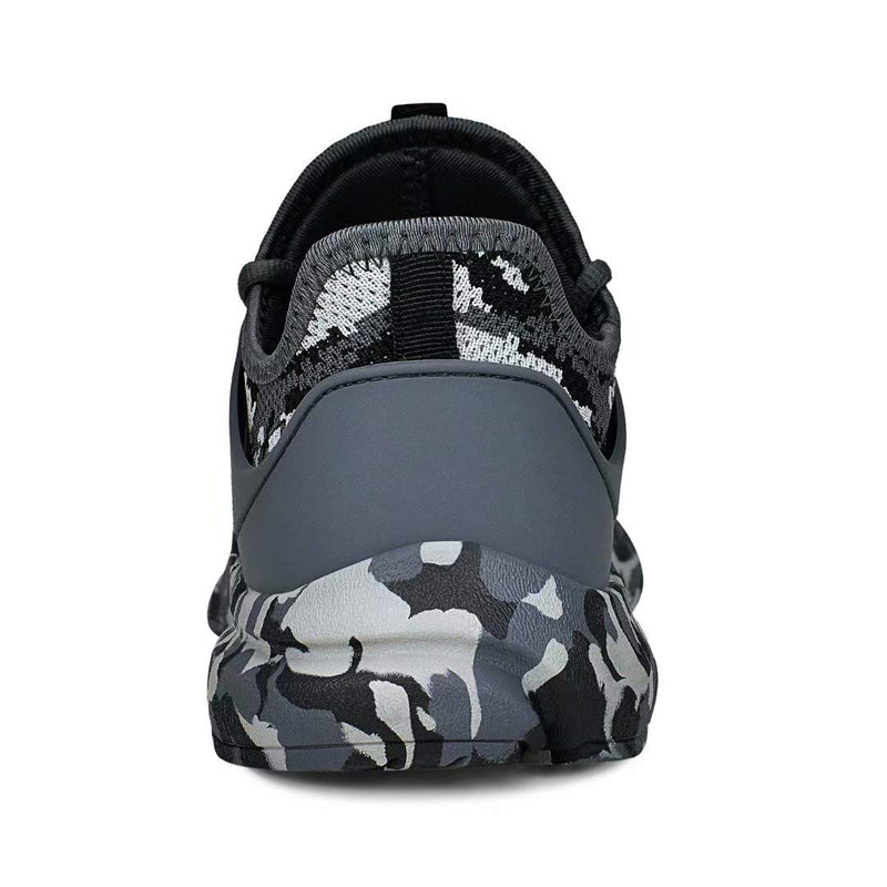 Troadlop Men's Running Shoes Non Slip Shoes Breathable Lightweight Sneakers Slip Resistant Athletic Sports Walking Gym Work Shoes 7 2-camouflage Gray - BeesActive Australia