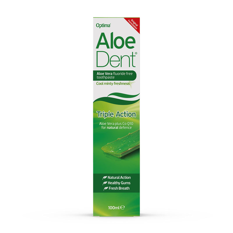 Aloe Dent Triple Action Aloe Vera Fluoride Free Toothpaste - 3 x 100 ml, Pack of 3 - BeesActive Australia