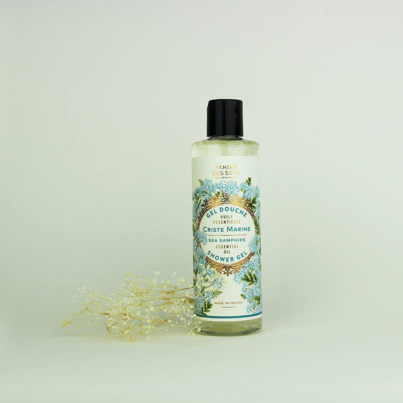 Panier des Sens - Shower Gel - Sea Samphire Body Wash Women & Men - With Shea Oil - Shower Lotion Made in France - Moisturizing Body Wash 96% Natural Ingredients - SLS Free - 8.45 Fl.oz/250ml 8.45 Fl Oz (Pack of 1) - BeesActive Australia