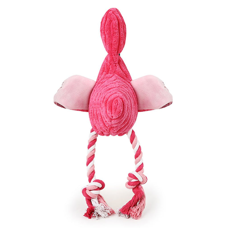 Tough Plush Dog Toy, Knot Flamingo Squeaky Toys for Dogs DT060 - BeesActive Australia