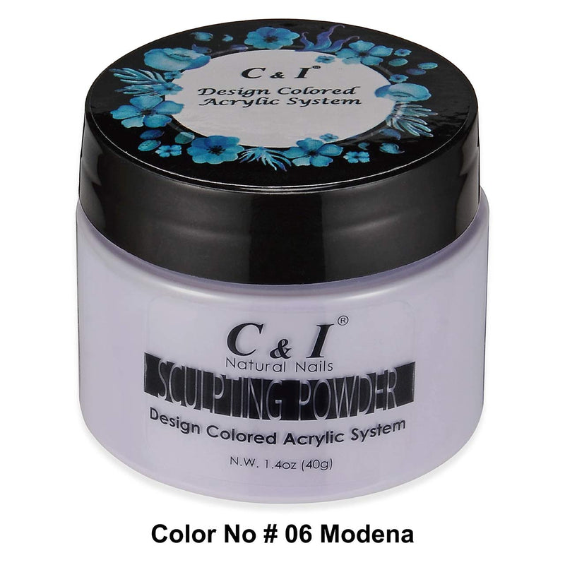 C&I Acrylic Powder, 6 Modena, 3 D Nail Flower, Sculpting Nail Powder, 1.4 oz, 40 g - BeesActive Australia