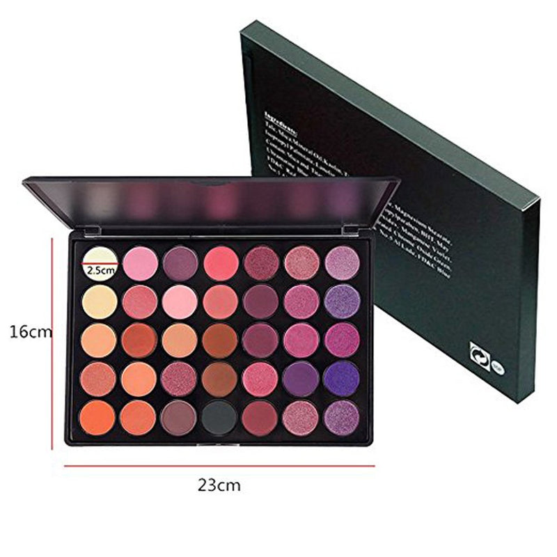 DONGXIUB 35 Color Glitter Gold Orange Eyeshadow Warm Colour Smoky Makeup Palette Professional Eyeshadow Make Up Kit Set (P+) - BeesActive Australia