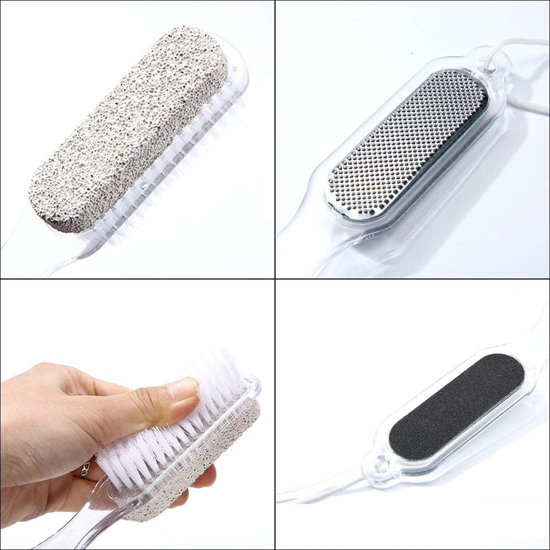 Foot Brush Pumice Stone Rasp File Exfoliating Pedicure Tool 4 in 1 Multi-functional Foot Scrubber - Foot File Pedicure Tools - BeesActive Australia