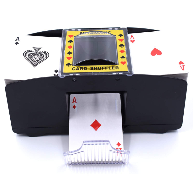 JCAsla Battery Operated Automatic Card Shuffler, Electric Shuffler 2 Deck Card Shuffler Playing Card Shuffler for Home Card Games, Poker, Rummy, Blackjack - BeesActive Australia