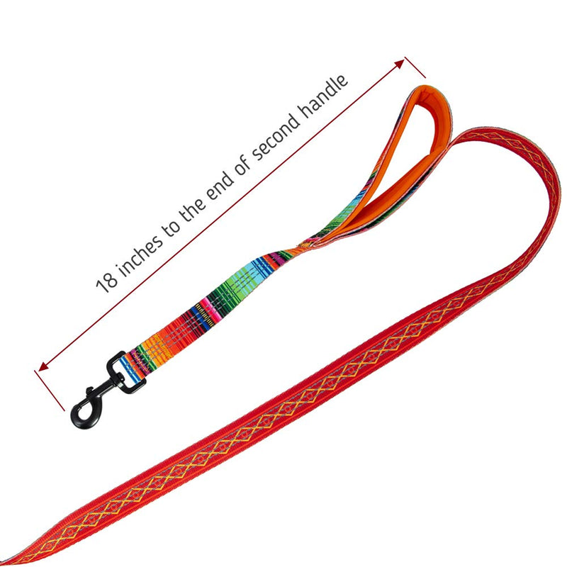 Leashboss Double Handle Dog Leash, Pattern Collection, 6Ft Reflective Dog Leash with Two Padded Handles for Large Dogs or Medium Dogs That Pull 6 Ft x 1" Wide Orange - Blanket - BeesActive Australia