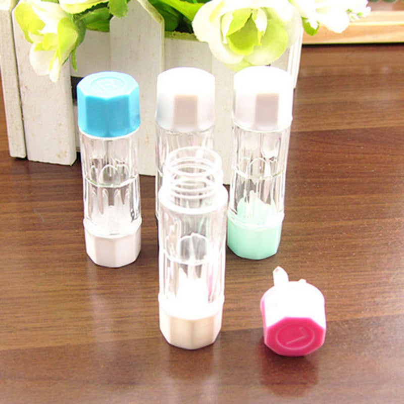 4PCS Mini Travel RGP Hard Contact Lens Case Protective Box Cosmetic Contact Lens Container Holder Lens Solution(Black Green Blue and Pink) - BeesActive Australia
