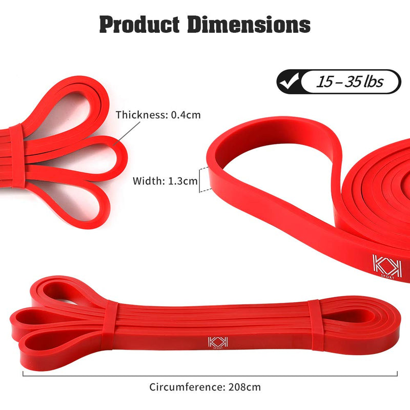KK Resistance Bands, Pull Up Resistance Bands for men and women, fitness exercise bands, Pull up and stretch resistance Workout Bands in a variety of strengths. Suitable for home, gym, yoga, physical therapy. Red: 15 – 35 lbs - BeesActive Australia