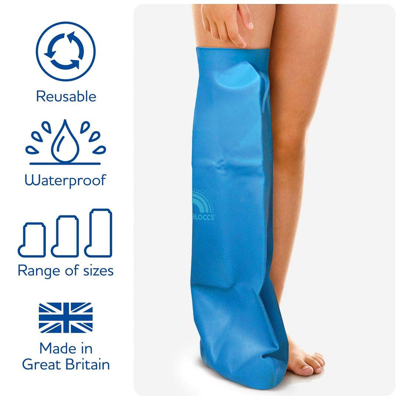 Bloccs Waterproof Plaster Cast Covers Leg, Swim, Shower & Bathe. Watertight Protector, Child Full Leg (Medium) M - BeesActive Australia