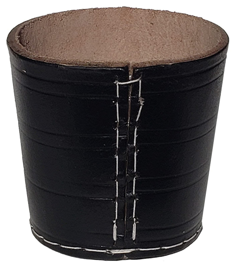 Cyber-Deals Genuine Leather Wide Opening Dice Cup Black / Natural Handcrafted Soft Shell Unfinished Interior, with Dice Tray - BeesActive Australia