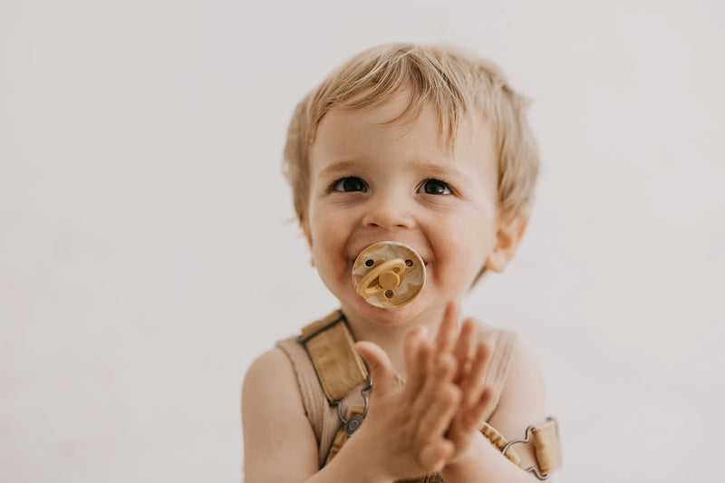 BIBS Tie-Dye Baby Pacifier | BPA-Free Natural Rubber Baby Pacifier | Made in Denmark | Cloud/Ivory 2-Pack (6-18 Months) - BeesActive Australia