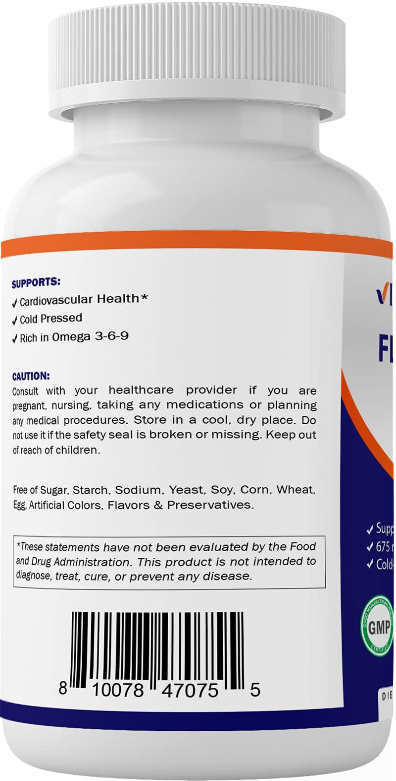 Vitamatic Flaxseed Oil 1200mg 120 from Cold Pressed Flax Seed - 675 mg of ALA Omega 3 Fatty Acids for Improving Heart Health - BeesActive Australia
