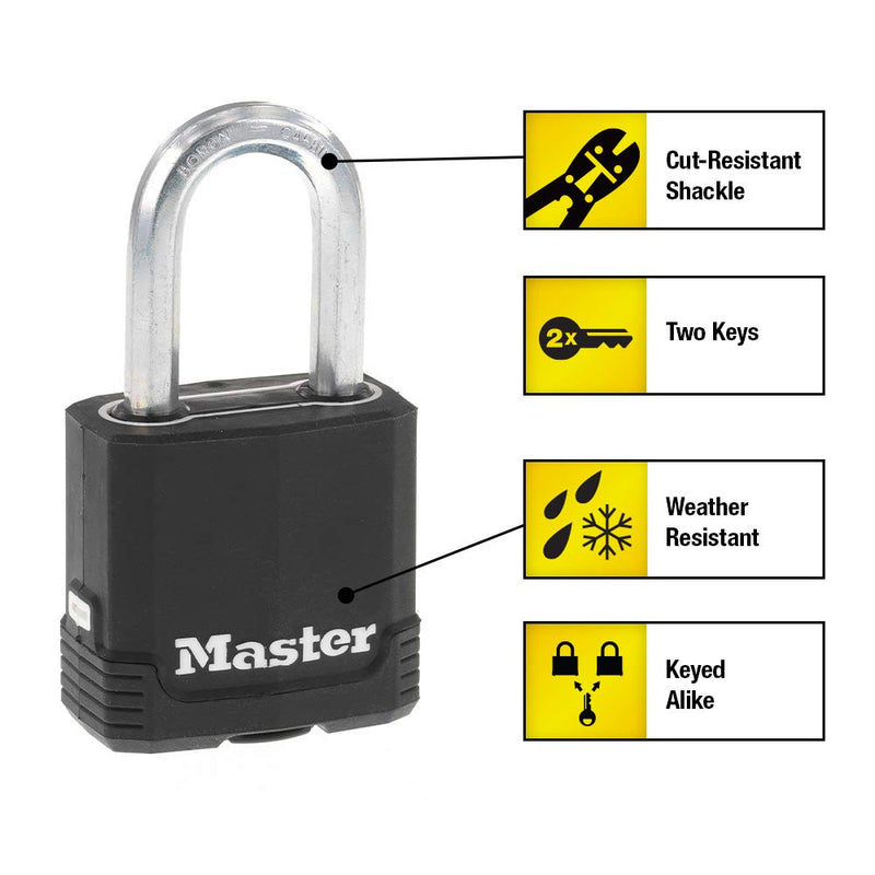 Master Lock M115XTLF Magnum Heavy Duty Outdoor Padlock with Key, 2 Pack Keyed-Alike - BeesActive Australia