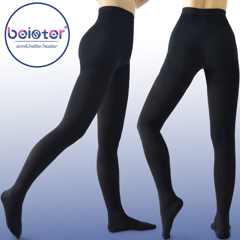beister Medical Compression Pantyhose for Women & Men, Opaque Closed Toe 20-30mmHg Graduated Support Tights Black L - BeesActive Australia