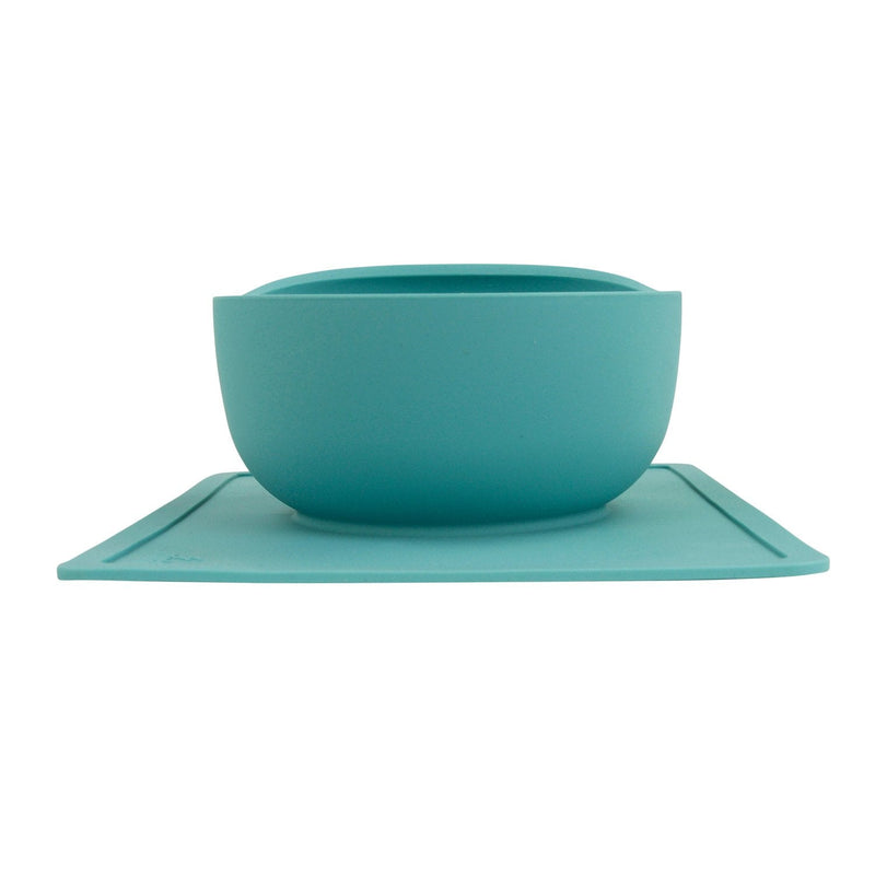 Modaliv Scoop Bowl with Silicone Placemat Suction Base (35oz/1000ml) - Non-Skid - No Spill - Food Grade Silicone - Dishwasher and Microwave Safe - BeesActive Australia