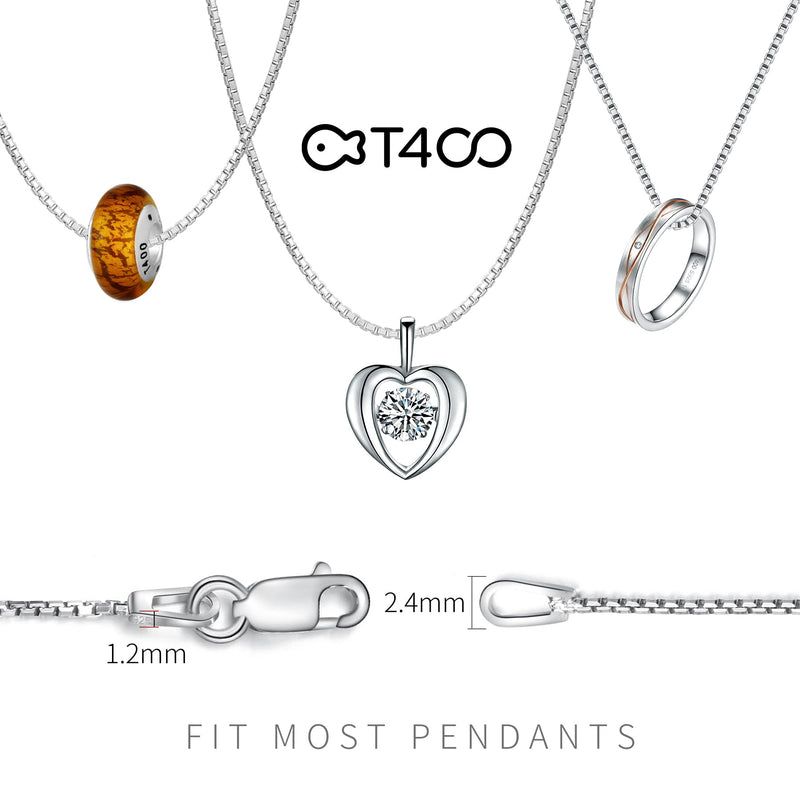 T400 925 Sterling Silver Chain Necklace 1.5mm 1mm Gold Plated Italian Box Chains for Women Men Teens 16 18 20 22 24 26 30 inches 20.0 Inches 1.5mm Silver - BeesActive Australia