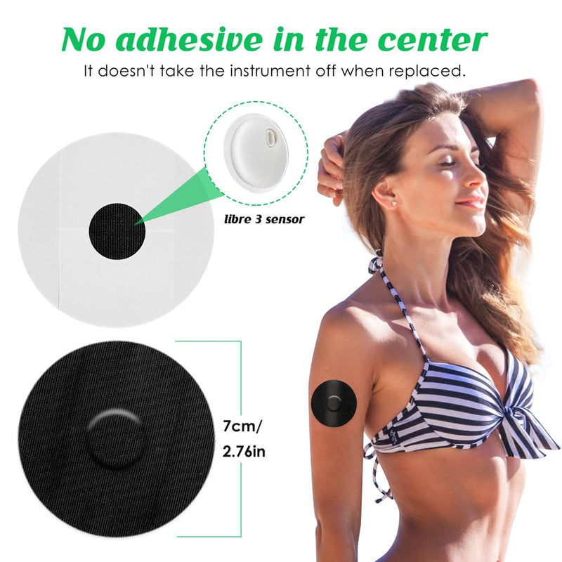 YOUSHARES Covers for Libre 3, Adhesive Patches (20pcs)- 7-14 Days Long Stay Fixation Monitor Protection, Waterproof Overpatch CGM Stickers for Libre 3, Easy to Use Pre-Cut Adhesive Tape (Black) 20pcs Black - BeesActive Australia