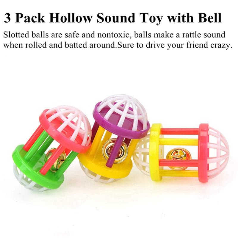 HAICHEN TEC 11 Pack Ferret Toys Set - Mylar Crinkle Balls Hollow Sound Toy with Bell Interactive Exercise Scratch Play Chasing Chewing Toys Random Color for Indoor Pet Ferret Cat Kittens - BeesActive Australia