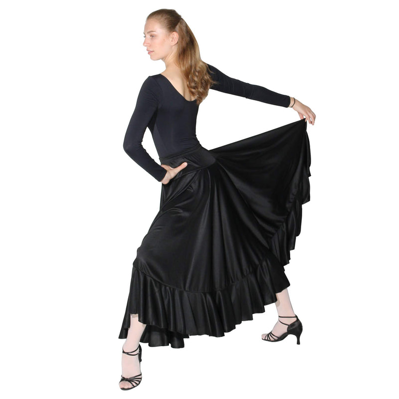 [AUSTRALIA] - Danzcue Adult Flamenco Dance Skirt Black SA 