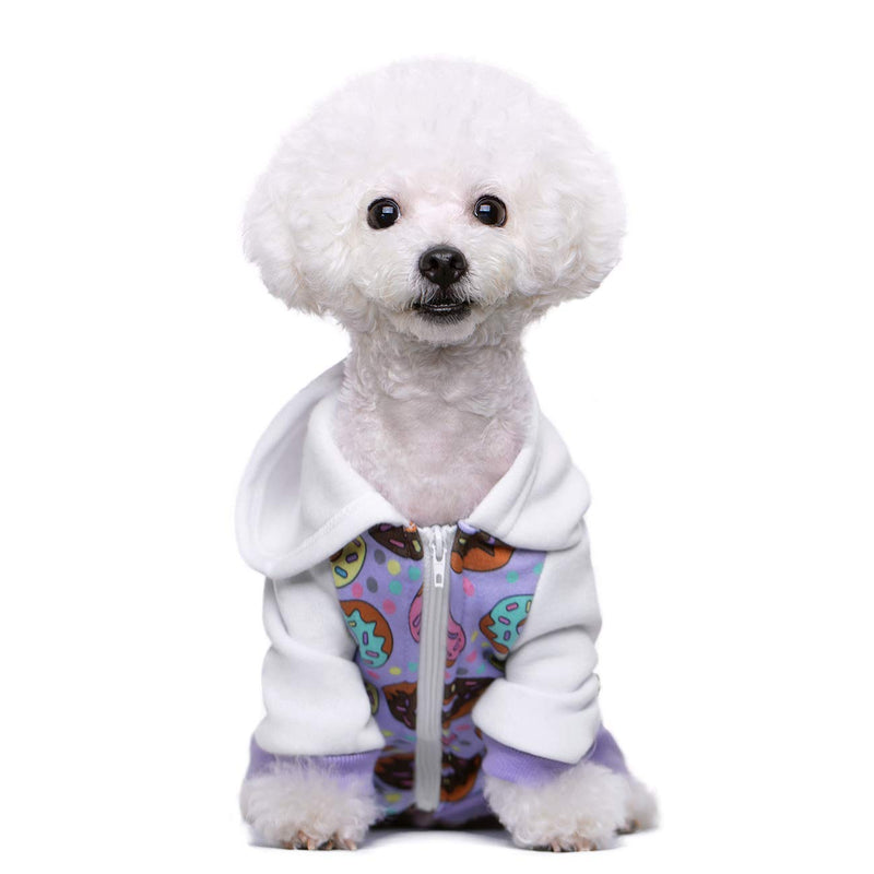 Miaododo Puppy Dog Hoodie for Small Dogs Hooded Sweatshirt with Pocket Pet Clothes Sweaters with Hat Fleece Cat Hoodies Coat Winter Medium (Chest:17 in, take a larger size) Purple - BeesActive Australia