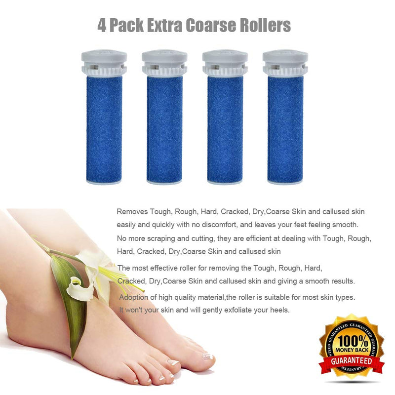 4 Pack Replacement Roller Refills Compatible with Scholl Express Pedi Foot Smoother-Extra Coarse 4 Pack - BeesActive Australia