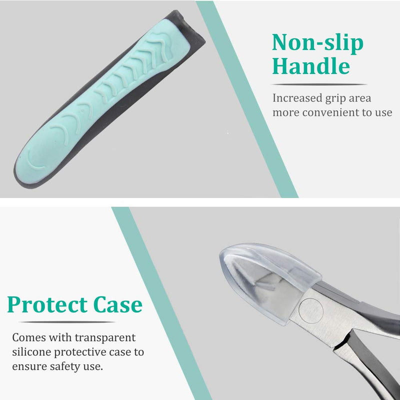 Cuticle Trimmer, IVON Professional Cuticle Nipper with Non-slip Handle Stainless Steel Cuticle Cutter Tool Green - BeesActive Australia