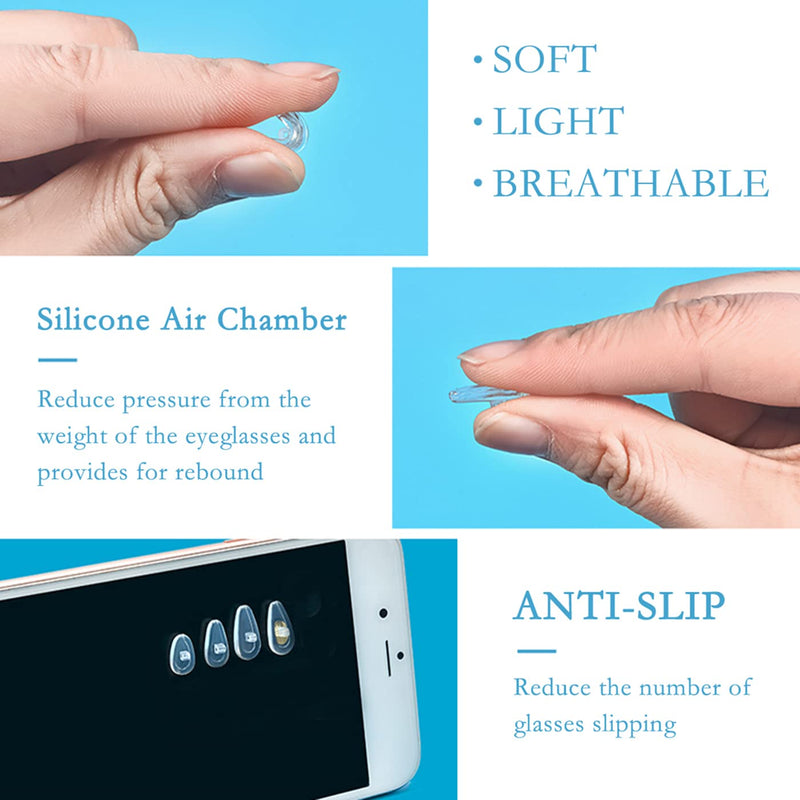 25 Pairs Glasses Nose Pads Silicone, Screw-in Nose Pad for Glasses Eyeglass Repair Kit with Screws Tweezer and Cleaning Cloth - BeesActive Australia