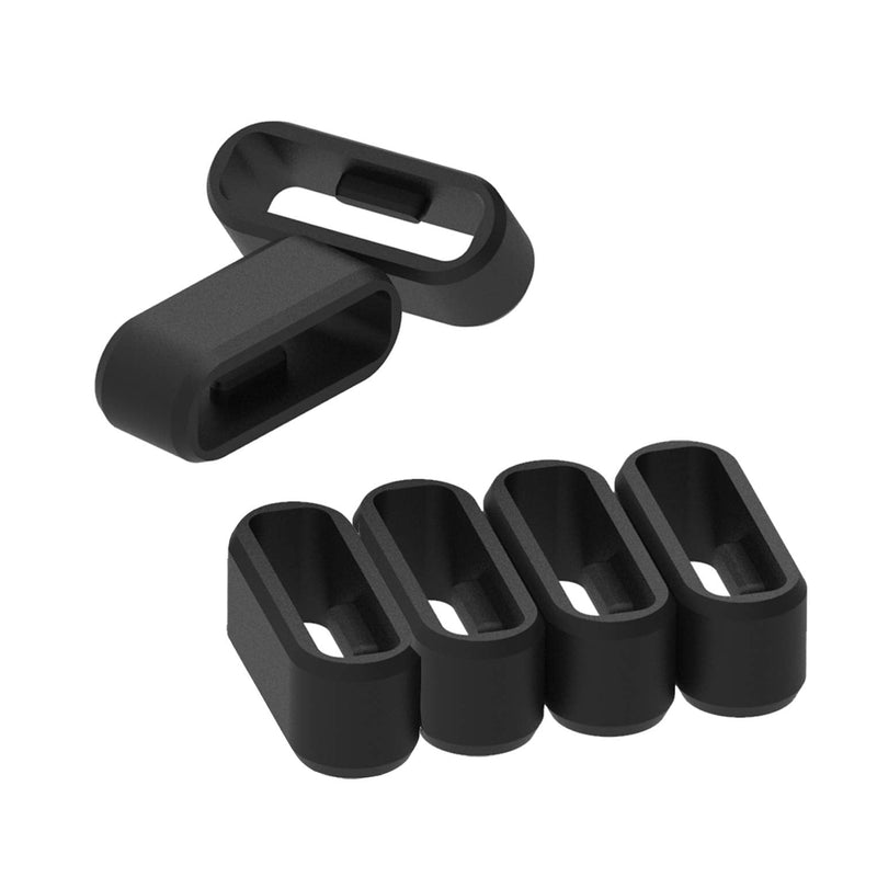 Replacement Fastener Ring for Garmin Vivosport Band Keeper, Silicone Security Loop for Garmin vívosport Smart Activity Tracker (Black-6pcs) - BeesActive Australia