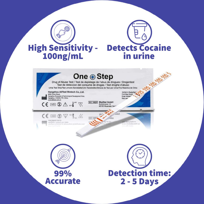 10 x Drug Testing Kits Cocaine Single Urine Test Strips - One Step 10 Count (Pack of 1) - BeesActive Australia