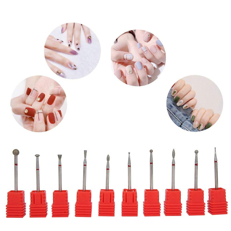 Efficient Pedicure Bit, Reliable And Durable Nail Drill Bits, Safe And Reliable Manicure Store Salon Shop for Home Beauty Salon(F1-F10) F1-F10 - BeesActive Australia