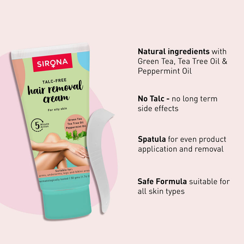 Sirona Hair Removal Cream, Normal Skin for Women - 1.76 Fl Oz | with Green Tea & Tea Tree | Ideal for Bikini Line ,Underarm, Legs 50 g (Pack of 1) - BeesActive Australia