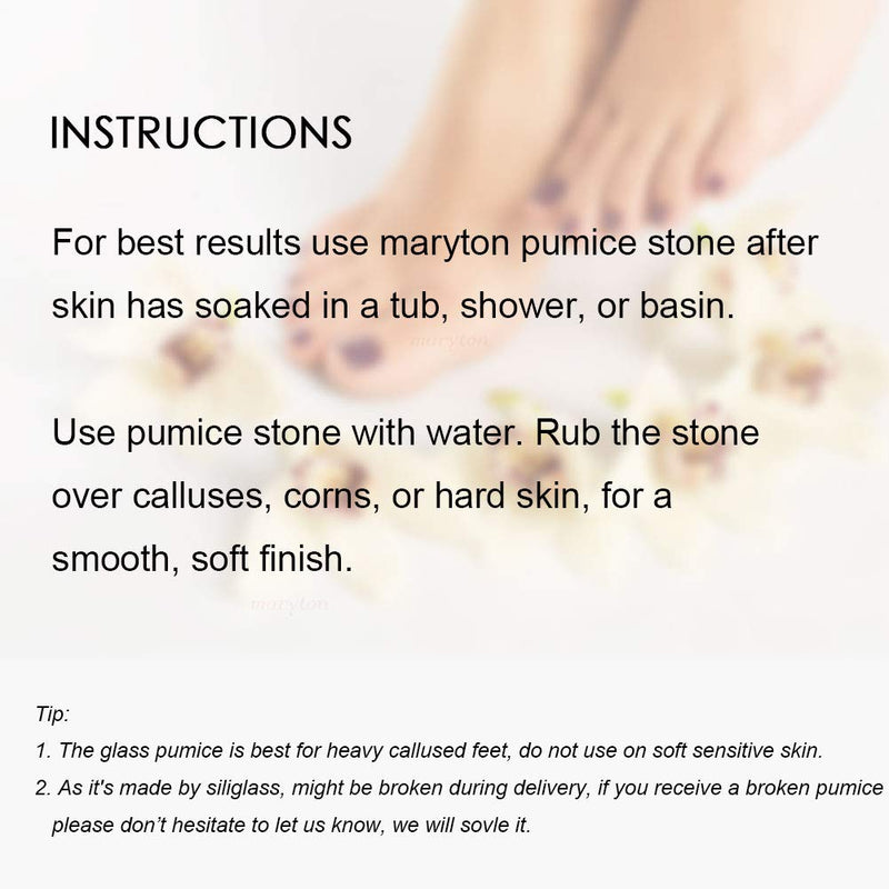 Maryton Glass Pumice Stone for Feet, Callus Remover and Foot Scrubber & Pedicure Exfoliator Tool Pack of 2 - BeesActive Australia