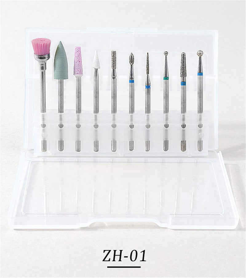 30pcs Mill Ceramic Diamond Nail Drill Bit Brushes Ball Stone Cuticle Cleaner Manicure Machine Rotary Burr Pedicure Tools Nail Files Electric Machine Accessory - BeesActive Australia