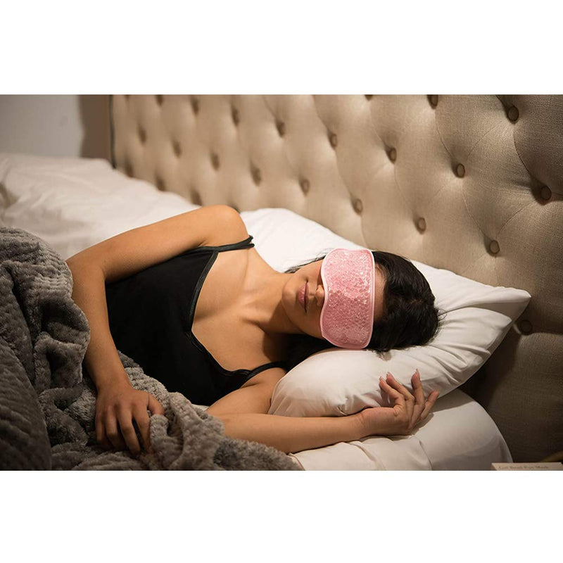 TEEROVA Cooling Eye Mask with Gel Bead - Reusable Gel Eye Mask for Dark Circles, Puffy Eyes, Dry Eyes, Headaches, Migraines, Sinus (Pink) - BeesActive Australia
