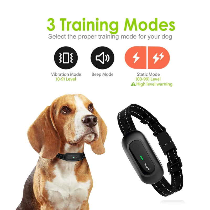 NVK Dog Training Collar, Single Collar Without Remote, Rechargeable Dog Training Collar with 3 Modes, Beep, Vibration and Shock, Waterproof Collar - BeesActive Australia