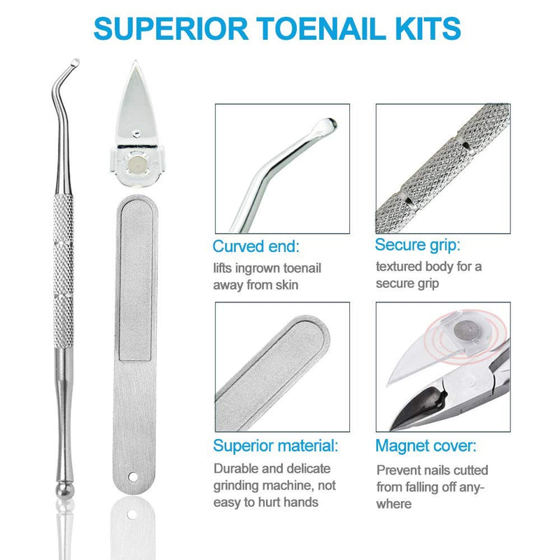 Toenail Clippers Professional set,4PCS Ingrown or Thick Toe Nail Clippers,Toenails Trimmer Toe Clippers Podiatrist Tool Pedicure Clippers Toenail Cutters Nipper for Seniors - BeesActive Australia