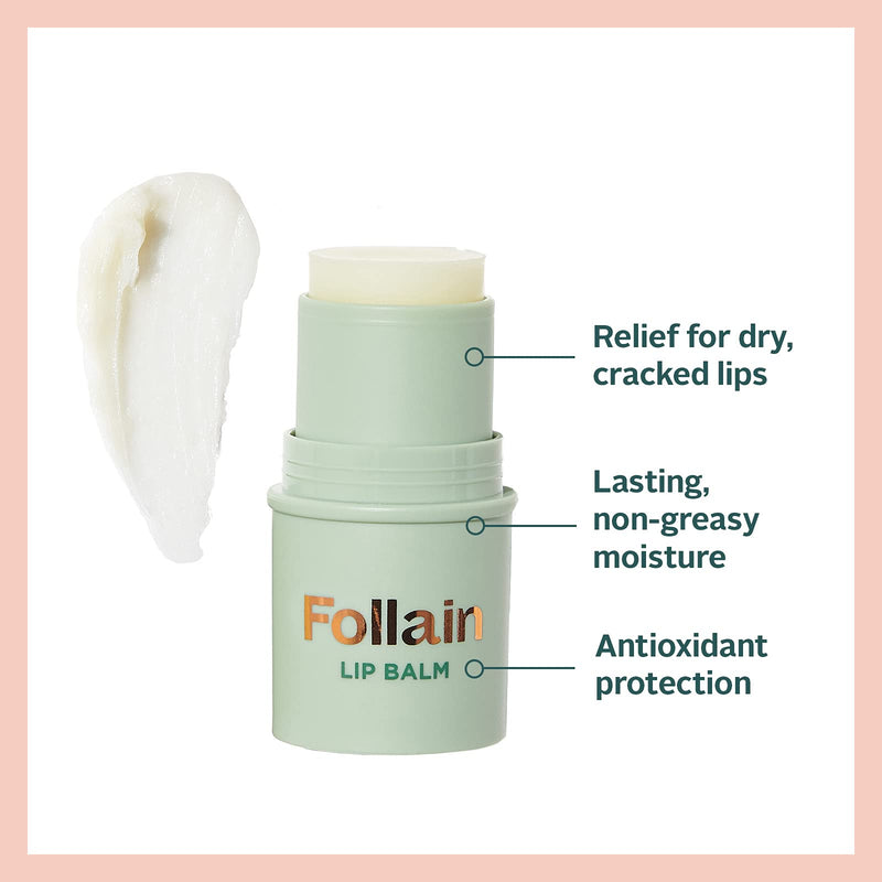 Follain Lip Balm | Moisturizing with Vitamin E, Shea Butter, Argan Oil, Soften, Repair and Protect Dry, Chapped & Cracked Lips For Hydration, Nourishing Creamy Texture, Cruelty Free, 0.14 Oz Stick - BeesActive Australia