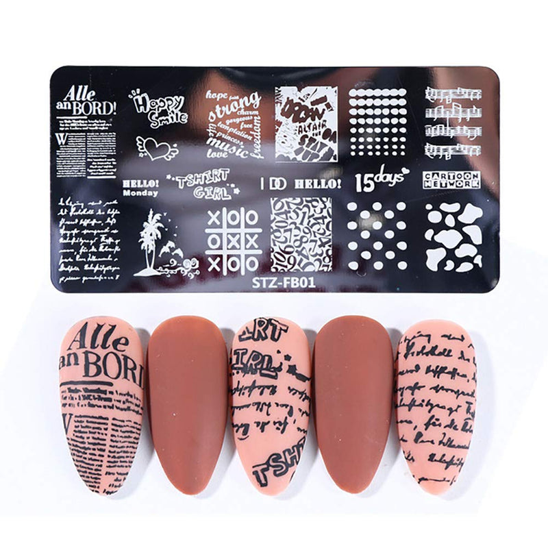 WOKOTO 6Pcs Nail Art Image Stamping Template Set Starry Sky Star Design Nail Polish Stamps Kit Manicure Stencils for DIY&Salon KIT1 - BeesActive Australia