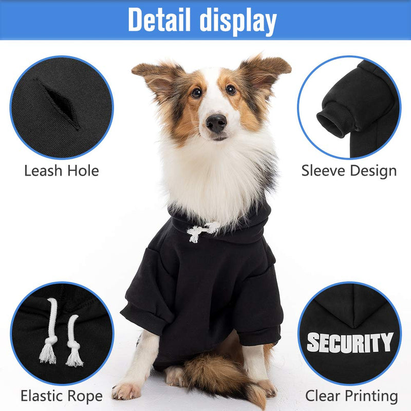 Dog Hoodie Pet Clothes - Security Printed Pet Sweaters with Hat Soft Cotton Coat Winter for Small Medium Large Dogs Cats - BeesActive Australia