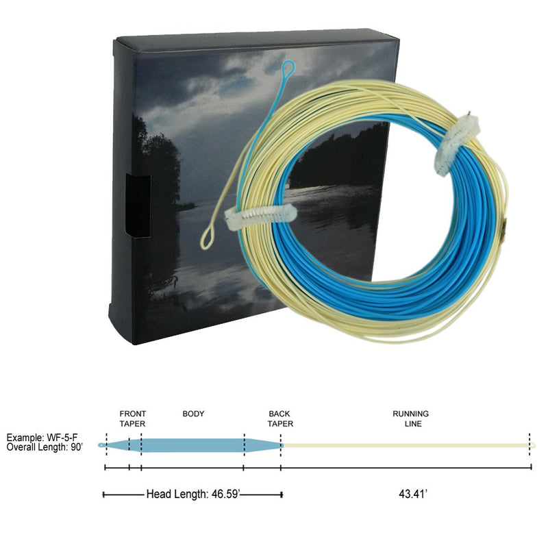 Aventik Fly Line Saltwater Float Fly Fishing Weight Forward Line with Exposed Loop or 2 Welded Loops 95FT Freshwater Saltwater Fishing Line Skyblue+Milk WF-3WT-85FT - BeesActive Australia