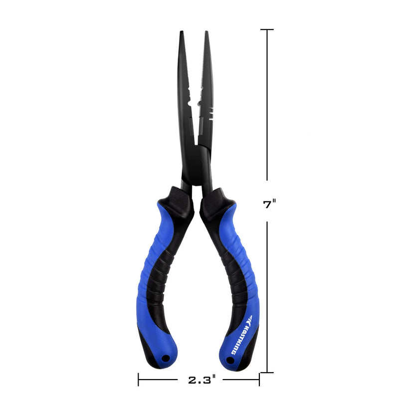 [AUSTRALIA] - KastKing Intimidator Fishing Pliers, Corrosion Resistant Teflon Coated Fishing Tools, Tungsten Carbide Cutters, Saltwater Resistant Fishing Gear. C:7" straight nose 