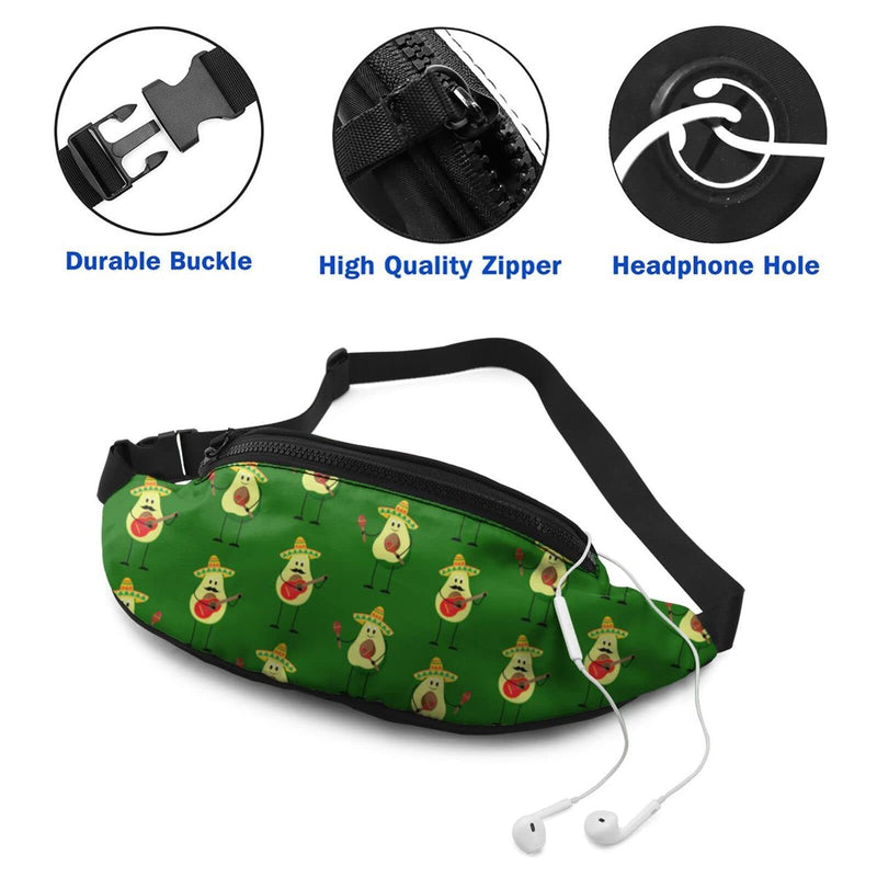 Avocado Fanny Pack For Men Women,With Adjustable Zipper Lightweight Strap Waist Pack For Casual Running Hiking Avocado - BeesActive Australia